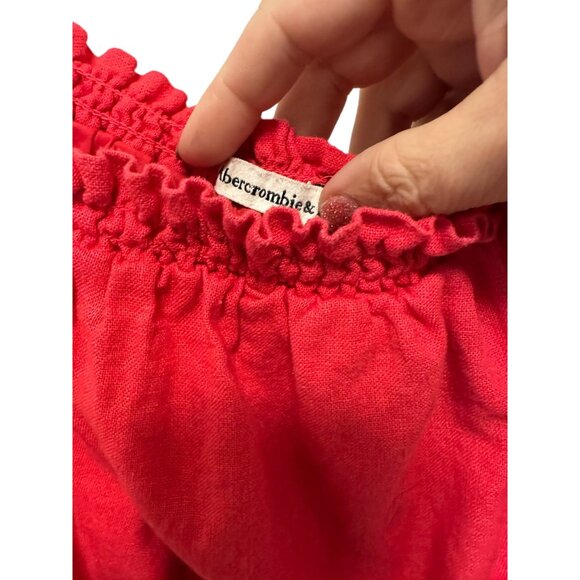 Abercrombie & Fitch Womens Pink Adjustable Strap Smocked Crop Top XXL - Picture 2 of 5